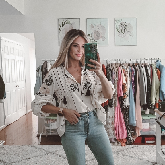 Ulla Johnson Tops - Ulla Johnson cream embroidered balloon sleeves top